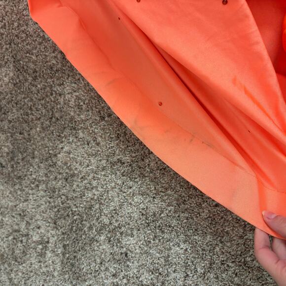 Panoply Orange Fitted Beaded Spandex One Shoulder Gown Prom Formal 10 - Picture 16 of 16